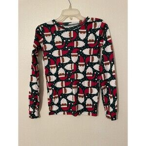 Festive PJ PLACE Unisex Green & Red Santa pajama top only - Size 16